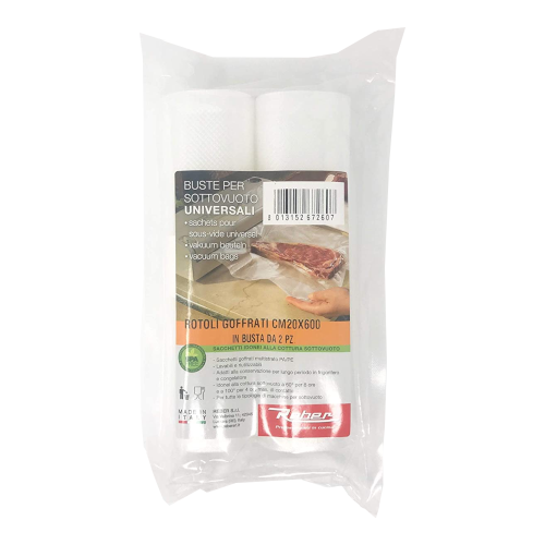 2 rotoli 20x600 sacchetti goffrati 6726A