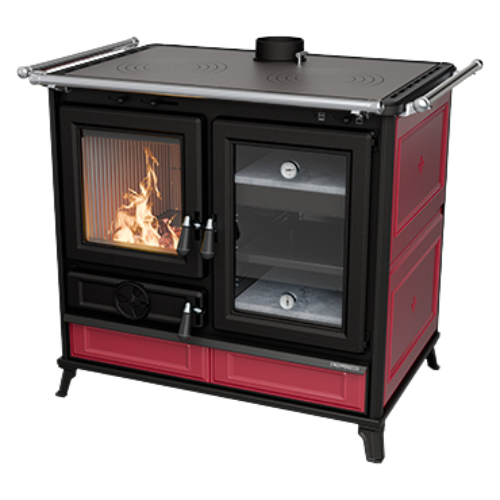 Cucina a legna MARGHERITA ceramica bordeaux